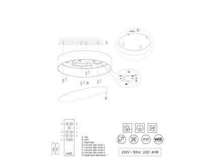 DIAMO | okrúhle stropné svietidlo s priemerom 75 cm