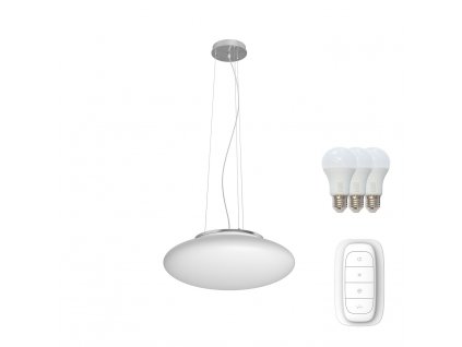 07056L2 | Immax | ELIPTICO 60 | IMMAX NEO | smart led závesný luster biele sklo