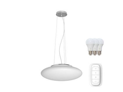 07055L2 | Immax | ELIPTICO 45 | IMMAX NEO | smart led závesný luster biele sklo