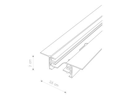 PROFILE RECESSED TRACK 1 M 9013 1F I lišta