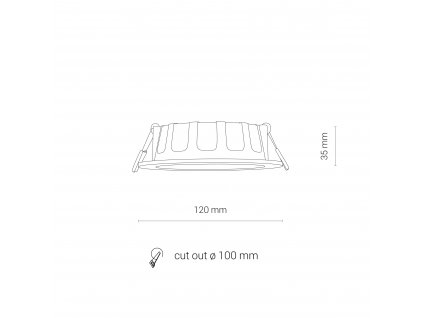 CL KOS LED 8W, 3000K WHITE 8782 | vsadené svietidlo ø=12cm