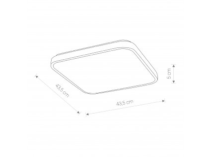 AGNES SQUARE LED 32W BLACK 8110 | minimalistické stropné svietidlo