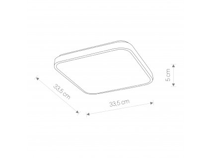 AGNES SQUARE LED 16W BLACK 8108 | minimalistické stropné svietidlo