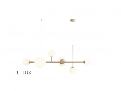 DIONE 6 BEIGE | Elegantná závesná lampa so šiestimi tienidlami