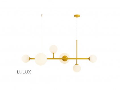 DIONE 6 MUSTARD | Elegantná závesná lampa so šiestimi tienidlami