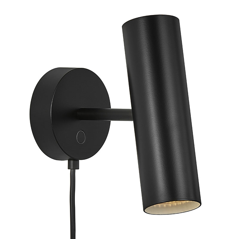 MIB6 | minimalistické nástenné svietidlo s dĺžkou 20cm Farba: Čierna