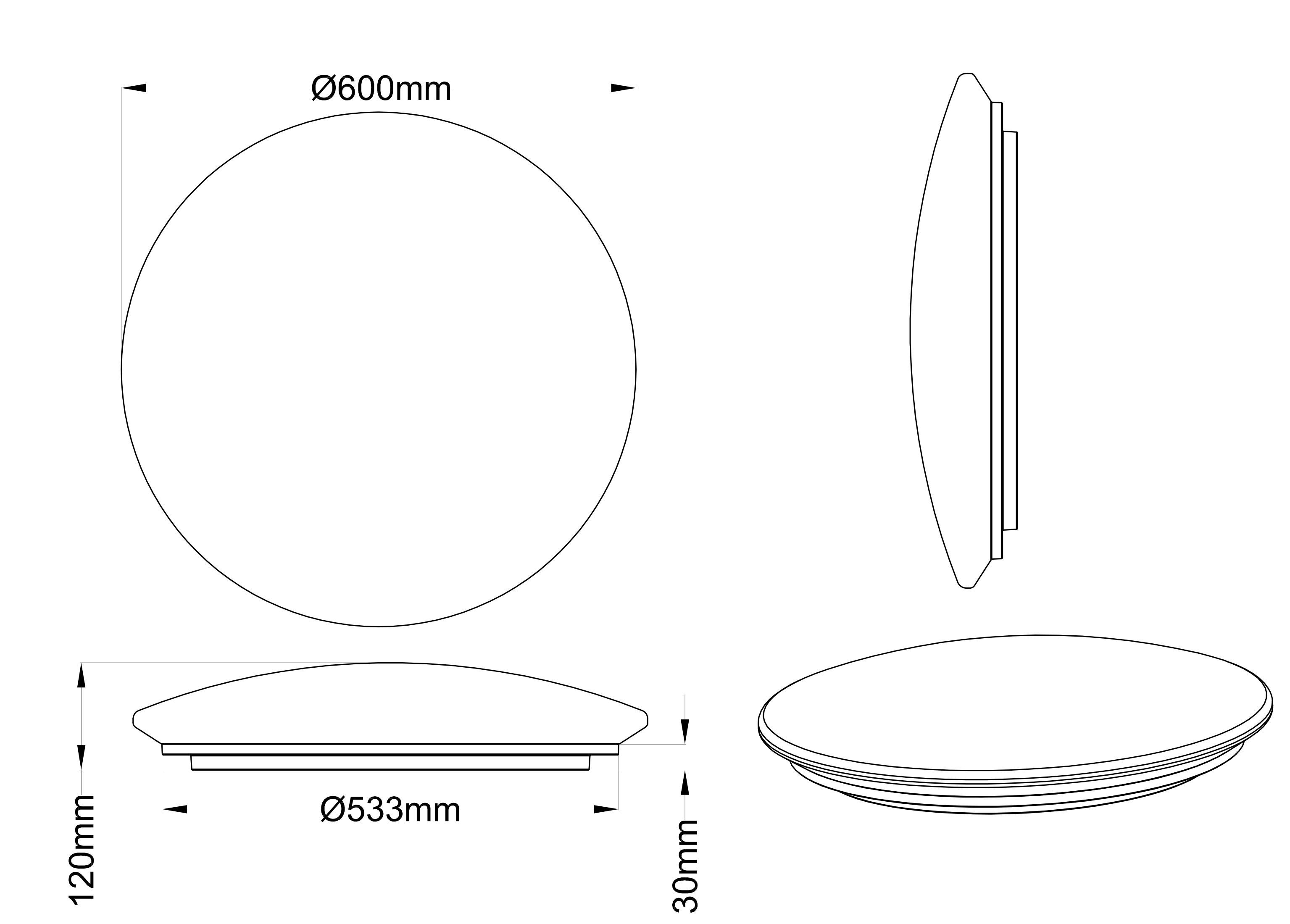 ACHAT | Stropné stmievateľné LED svietidlo IP44 Priemer: 60cm