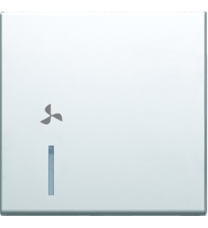 TM12 | Kryt tlačidla s indikátorom 2M Farba: Polárna biela, Symbol: Ventilátor