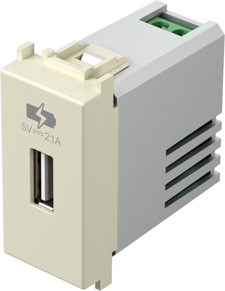 EM66 | USB nabíjačka 5V 2.1A 1M Farba: Slonová kosť