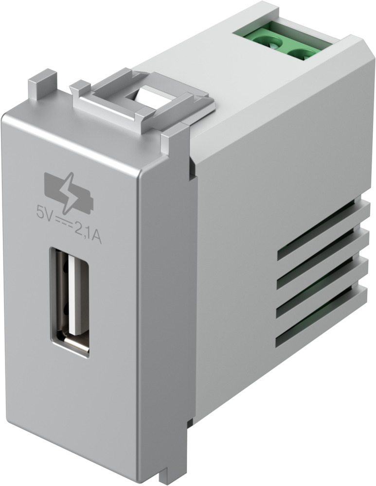 EM66 | USB nabíjačka 5V 2.1A 1M Farba: Strieborná matná