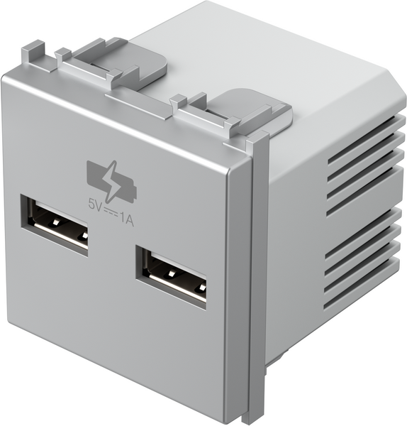 EM65 | USB nabíjačka 5V 2A 2M Farba: Strieborná matná