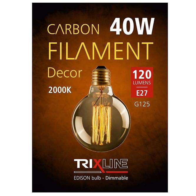 Žiarovka Carbon filament E27 G125