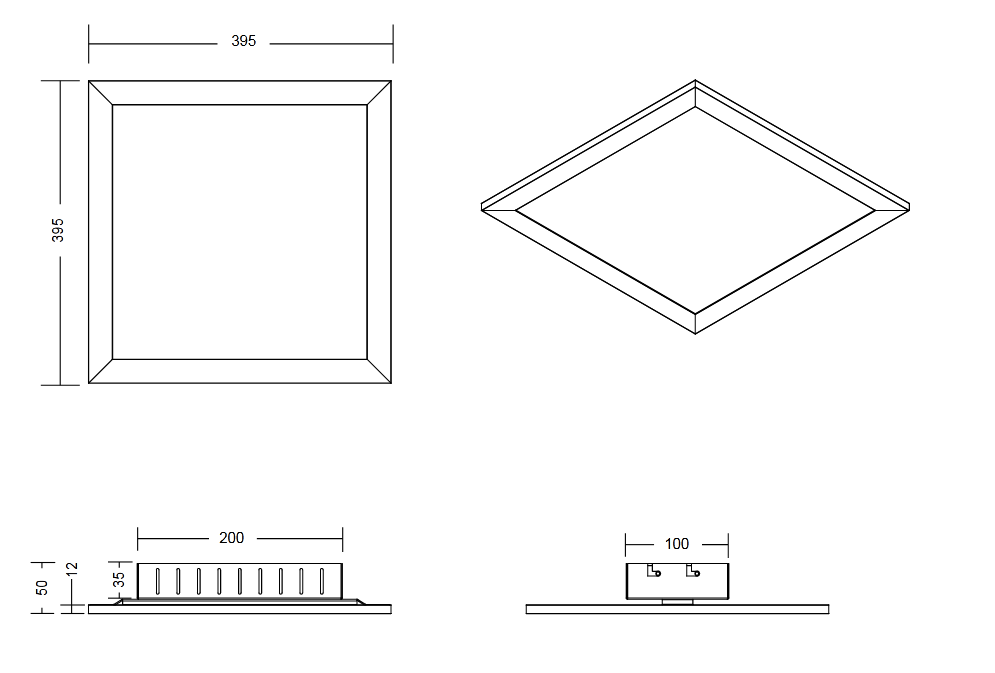 GRIFFIN SQ | Stropné inteligentné svietidlo s WIZ technológiou Veľkosť: 40cm