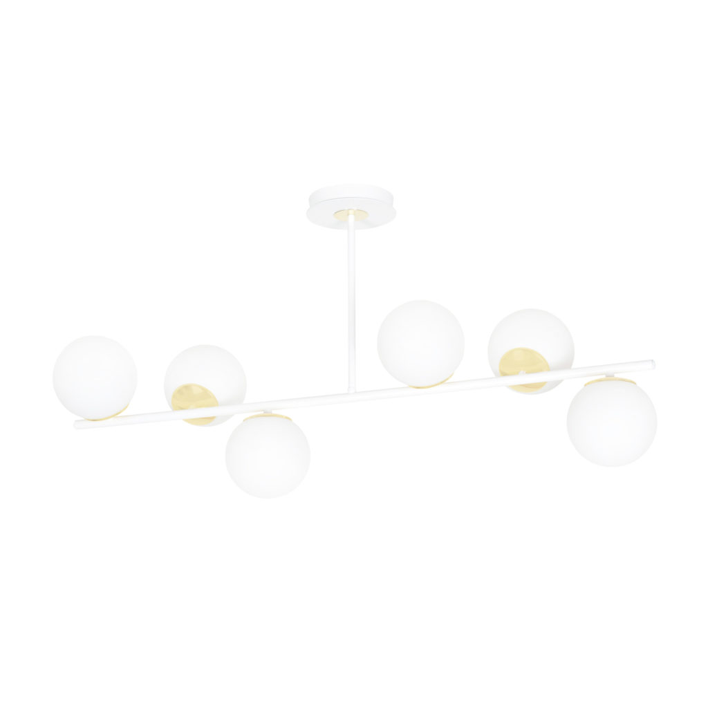 FLOKI 6 |  moderné svietidlo so sklenenými guľami Farba: Biela