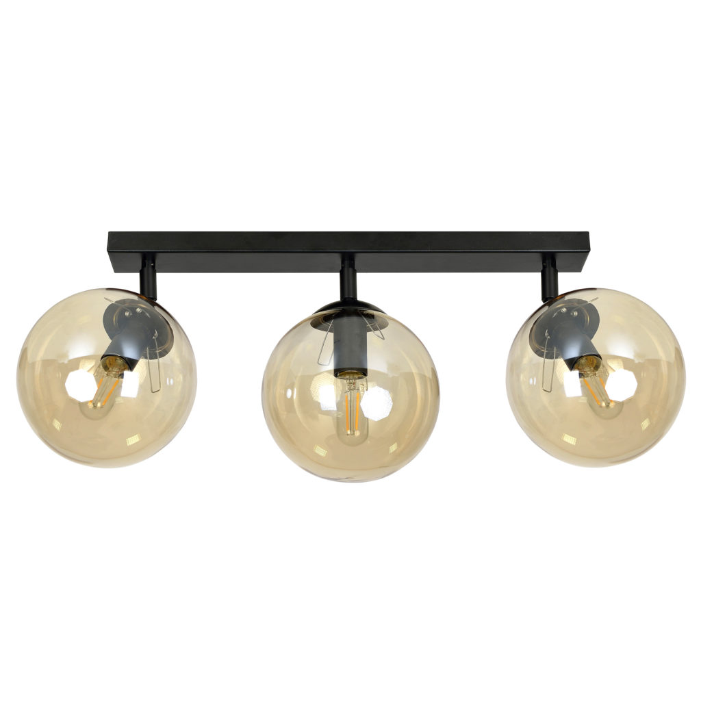 TOFI 3 | stropné svietidlo so sklenenými guľami Farba: Čierna / medová