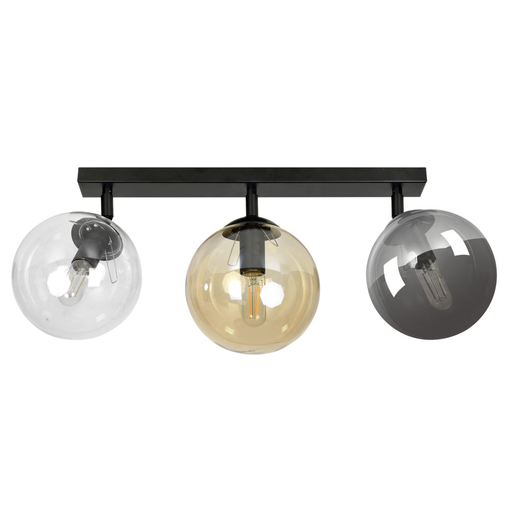TOFI 3 | stropné svietidlo so sklenenými guľami Farba: Čierna / mix