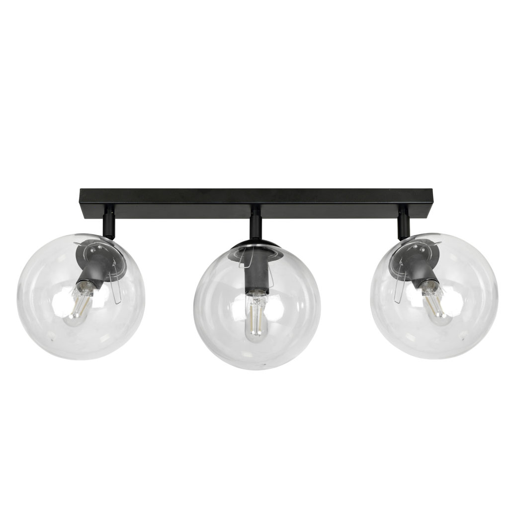 TOFI 3 | stropné svietidlo so sklenenými guľami Farba: Čierna / transparentná