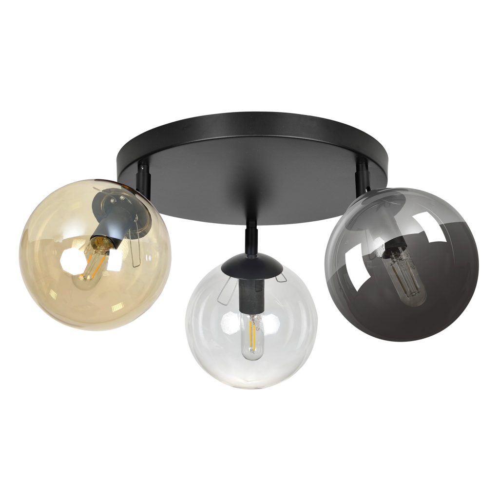 TOFI 3A | stropné svietidlo so sklenenými guľami Farba: Čierna / mix