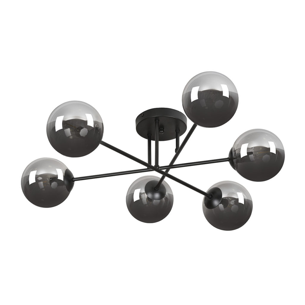 BRENDI 6B | stropné svietidlo so sklenenými guľami Farba: Čierna / grafit