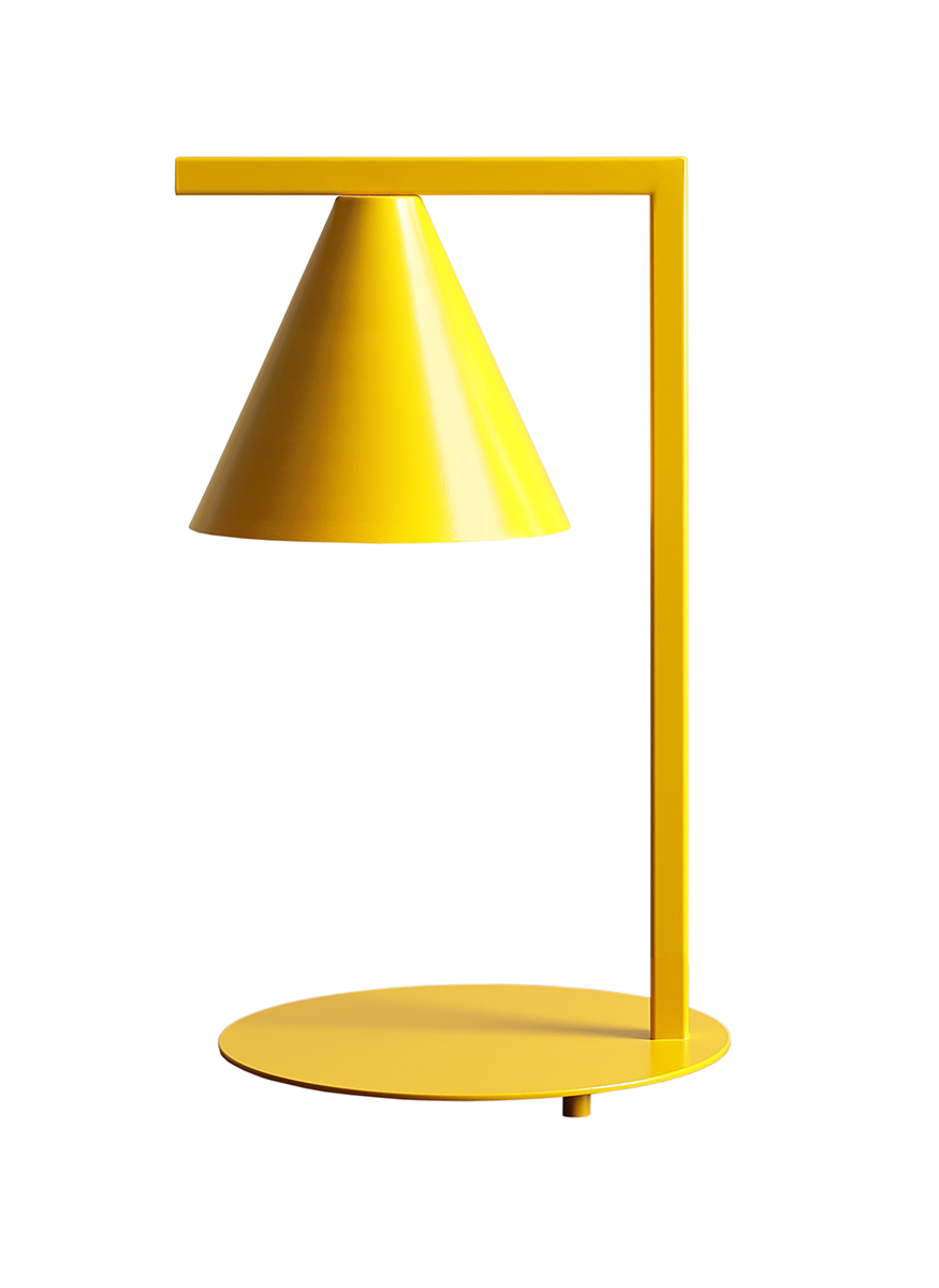 FORM TABLE | Moderná stolná lampa s kužeľovitým tienidlom Farba: Žltá