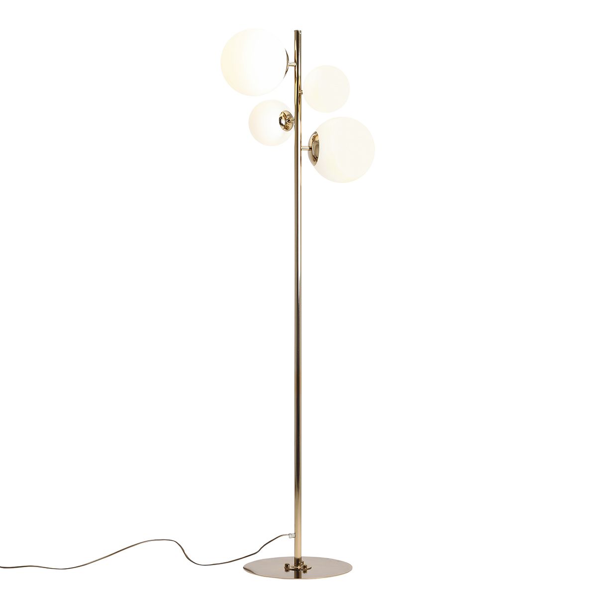 BLOOM WHITE |Elegantná stojaca lampa v matnom bielom prevedení Farba: Zlato