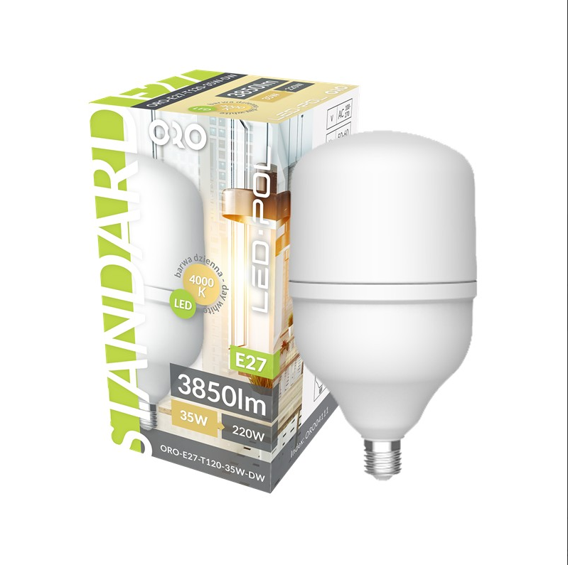 LED žiarovka E27 T120 35W denná biela