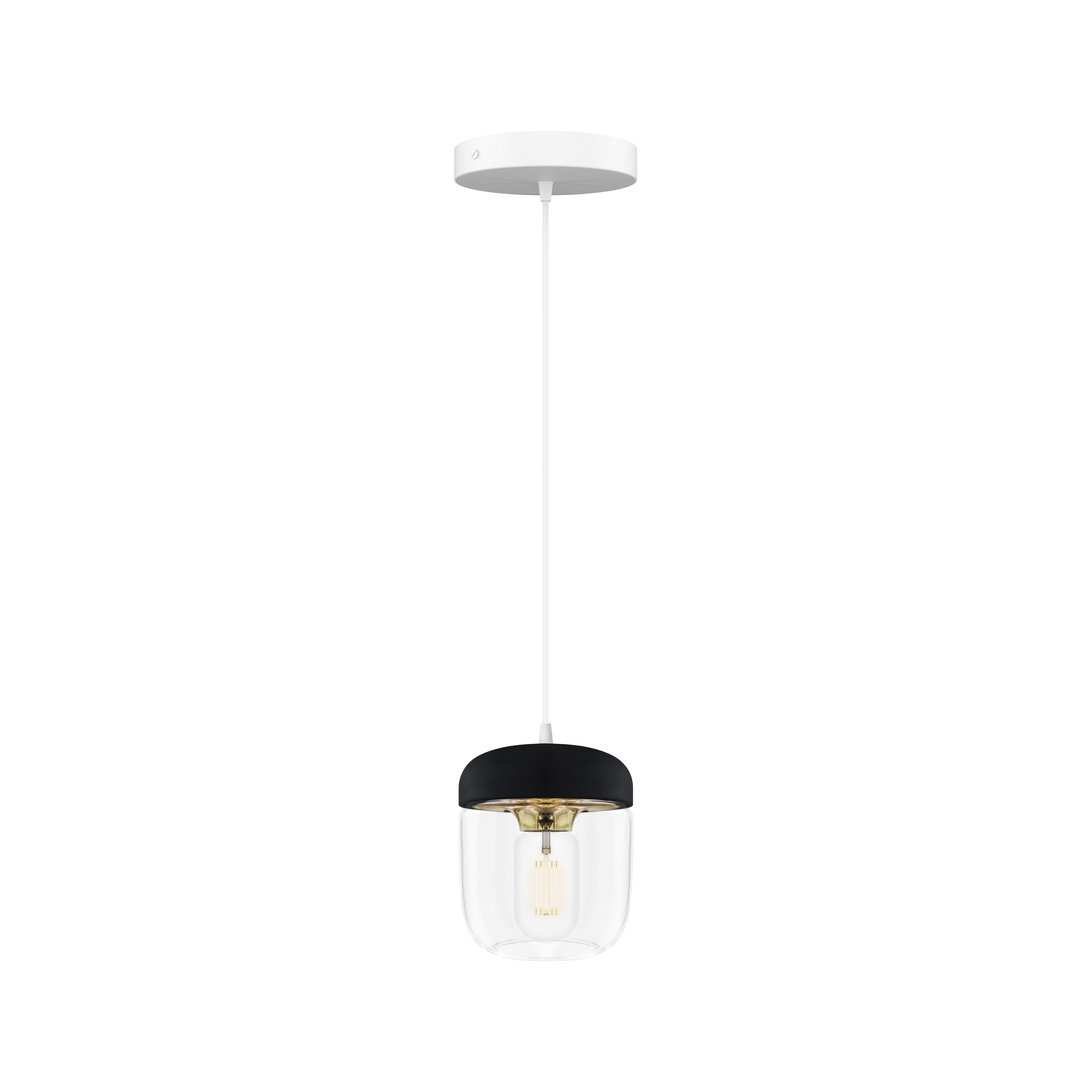 ACORN BLACK | dizajnová visiaca lampa Farba: Leštená mosadz, Sada: Tienidlo + Rosette biely