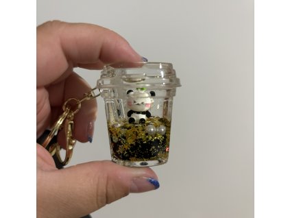 Panda v černé tekutině - srdíčko