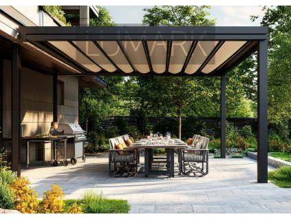 Pergola mit verschiebbarem PVC-Dach ZIRCA