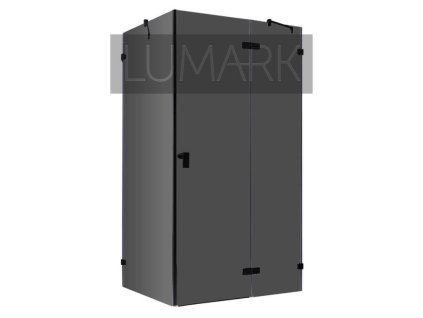 Frameless shower enclosure LAS 1200-B black