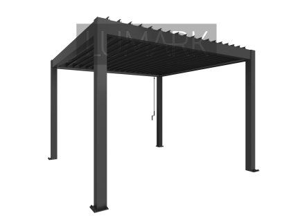 9003414922280 Pergola 3,5x3,5 dunkelgrau Rendering