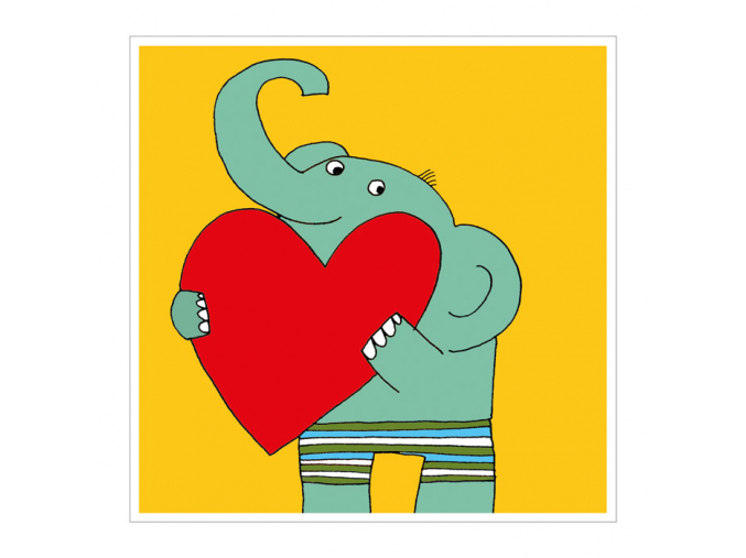 Přání - Slon se srdcem na dlani