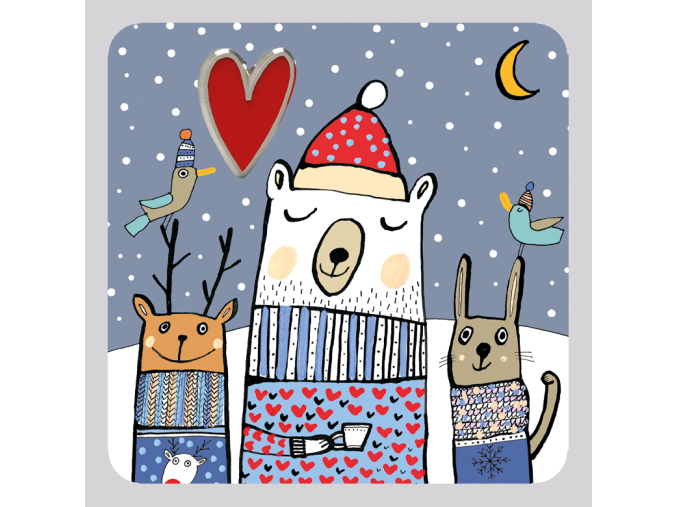 Kartička brož jelen sob a z