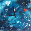 Keramické hodiny - Modré srdce
