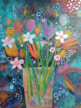 Kytky akryl na plátně 50x60