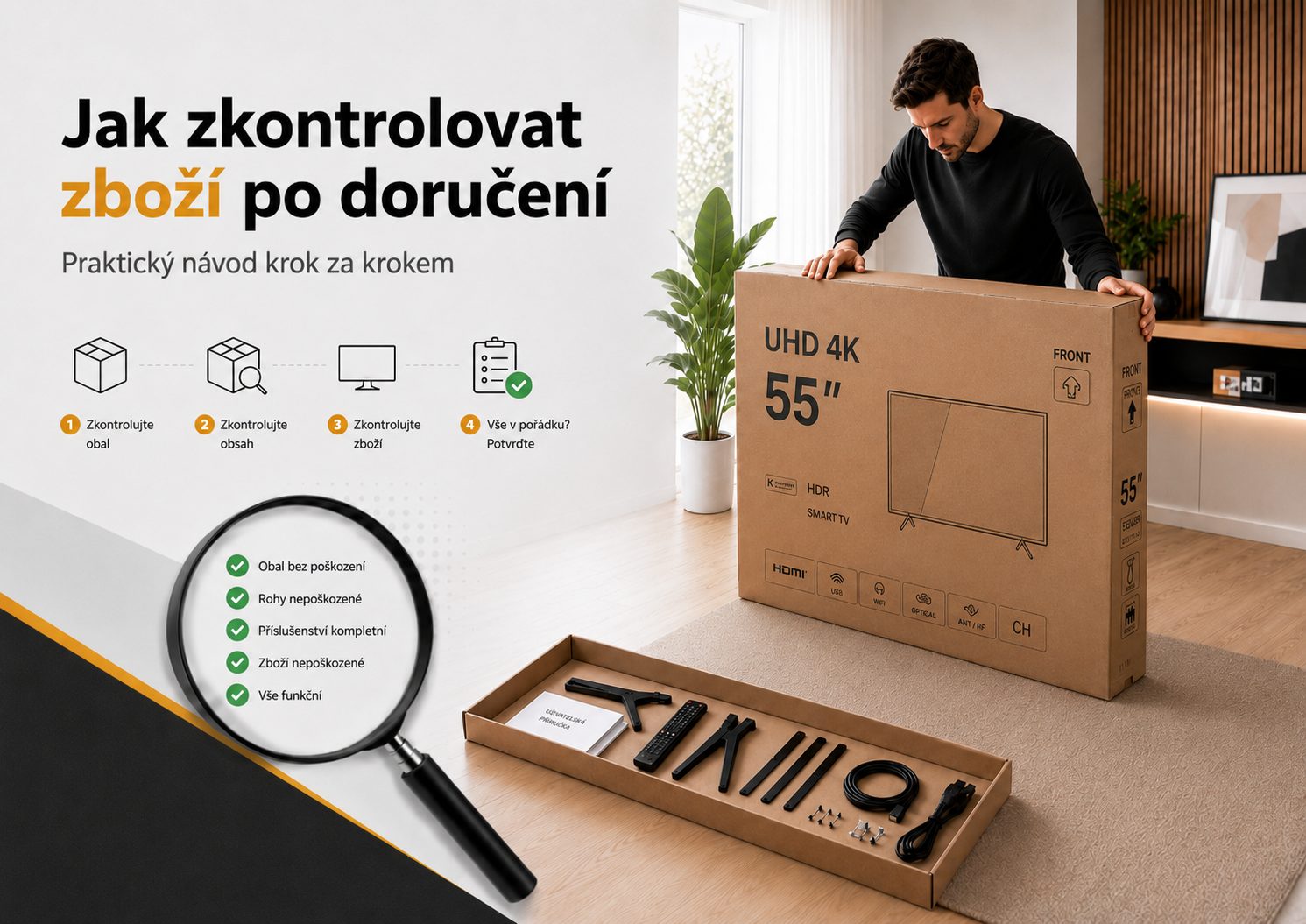 Jak zkontrolovat zboží po doručení