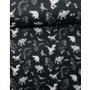 Softshell pružný zimni- Dino na černé| 330g | 145cm