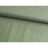 Bavlněné plátno - Puntiky na zelené | 135g |145cm