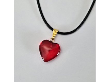 Srdcový přívěšek červený