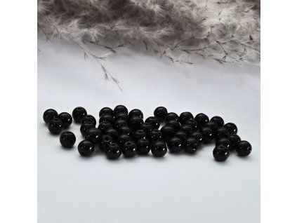 Přírodní černý obsidián - ø 6 mm - 1 ks