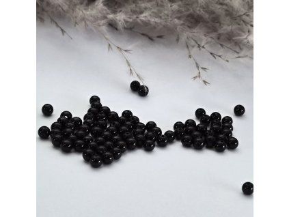 Přírodní černý achát - lesklý - ø 4 mm