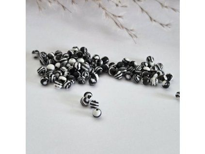 Syntetický malachit - černobílý - ø 4 mm