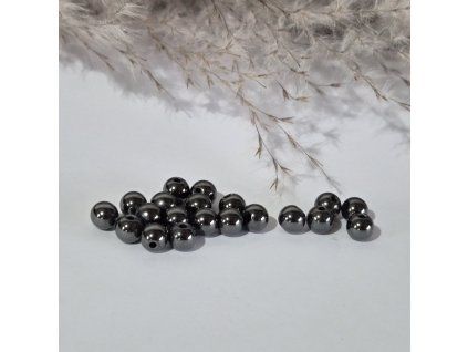 Hematit - ocelově šedý/černý - ø 6 mm