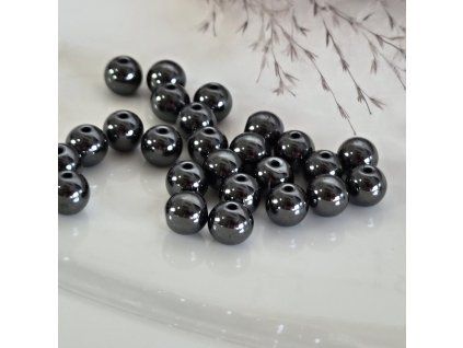 Hematit - ocelově šedý/černý - ø 8 mm