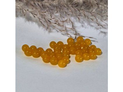Žluté korálky chalcedon - ø 6 mm