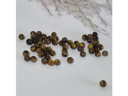 Přírodní tygří oko - hnědé - ø 4 mm