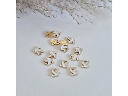 Kovový přívěsek - holubice míru - 1 x 1 cm