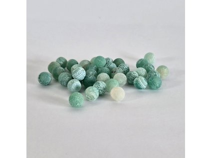 Přírodní mrazem prasklý achát - zelený - ø 8 mm - 1 ks