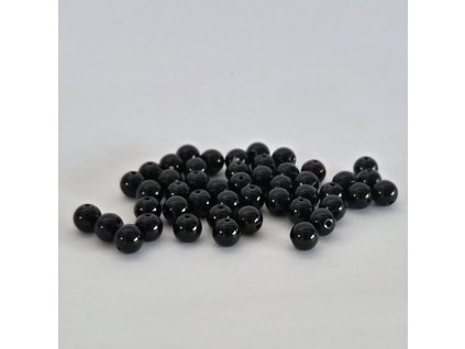 Přírodní černý obsidián - ø 8 mm - 1 ks