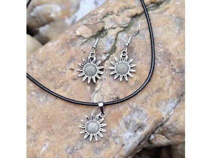 Set náhrdelníku a náušnic - minimalistické slunce